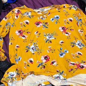 Falls Creek Yellow Floral Blouse